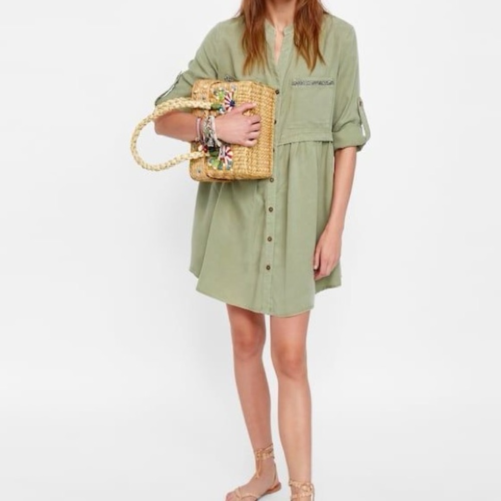 Zara dress. Sleeves fold up to be 3/4 length. Size S